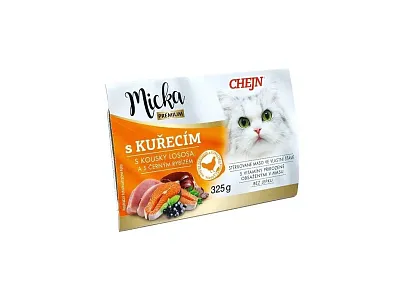 Micka CHEJN mit Hühnchen, Lachs-Stücken, schwarzen Johannisbeeren und Taurin 325 g